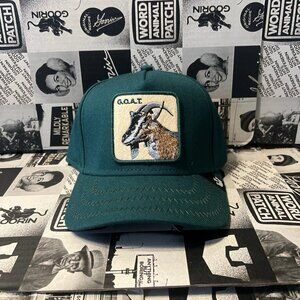 Goorin Bros Greatest Field 100 GOAT Green Trucker Snapback Hat (NWT)